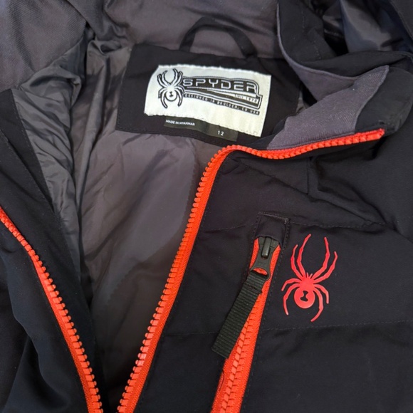 Boys Black Spyder Ski Jacket Size 12 - Picture 5 of 12